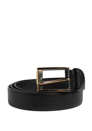 Dolce & Gabbana Men Black Classic Leather Metal Buckle Belt - 105 cm / 42 Inches