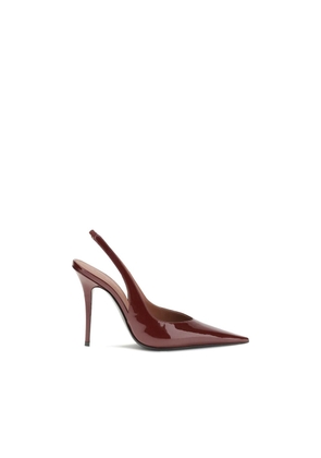 Amina Muaddi Bordeaux Leather Platform Pumps - EU40/US10