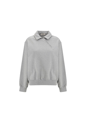 Miu Miu Gray Cotton Sweatshirt - S