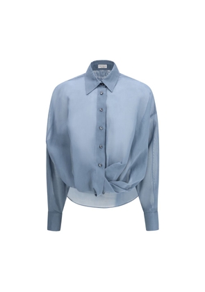 Brunello Cucinelli Blue Cotton Pattern Shirt - L