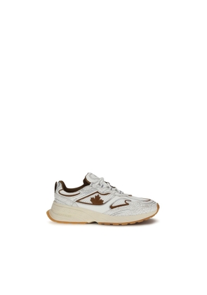 Dsquared² White Calf Leather Bos Taurus Athletic Sneakers - EU41/US8