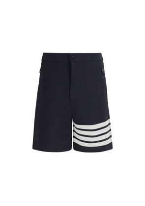 Thom Browne Blue Viscose Bermuda Shorts - 1