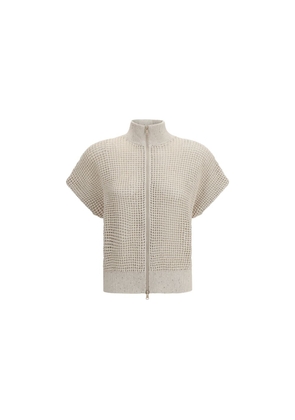 Brunello Cucinelli Beige Cotton Cardigan - L
