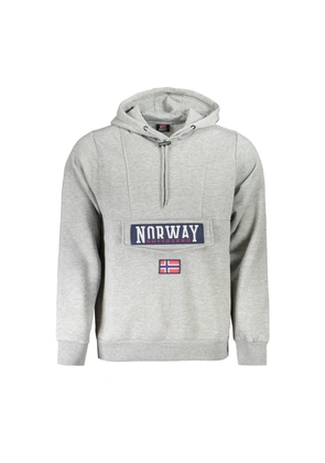 Norway 1963 Grigio Cotton Male Sweatshirt with Hood - L