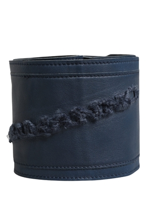 Ermanno Scervino Blue Leather Wide Waist Women Cintura Belt - 70 cm / 28 Inches
