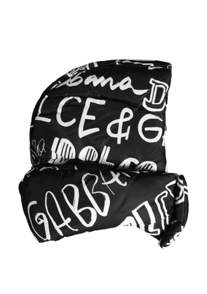 Dolce & Gabbana Black Logo Print Whole Head Wrap Capello Hat