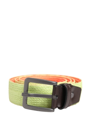 Malo Green Orange Braided Metal Buckle Waist Cintura Belt - 95 cm / 38 Inches