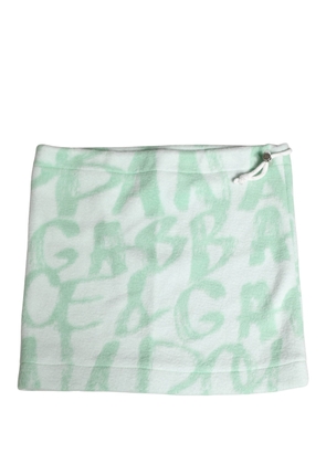 Dolce & Gabbana Men White Logo Print Nylon Neck Warmer Hat