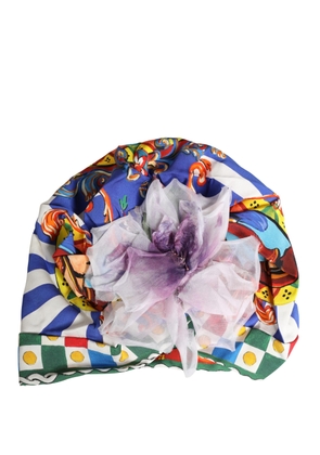 Dolce & Gabbana Multicolor Carretto Motif Turban Headwear Hat