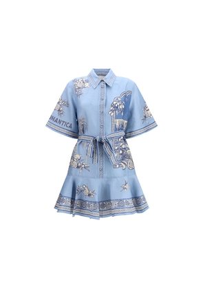 Alemais Blue Linen Casual Dress - 6