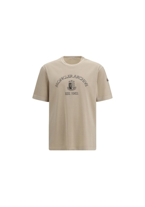 Moncler Beige Cotton T-Shirt - M