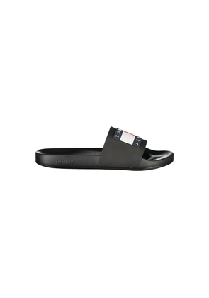 Tommy Hilfiger Black Polyurethane Men Slipper - EU41/US8