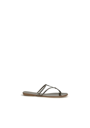Pedro García Brown Calf Leather Bos Taurus Flat Sandals - EU37.5/US7.5