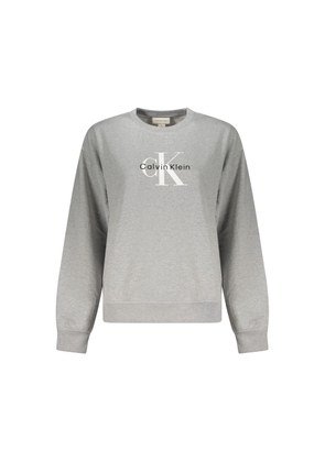 Calvin Klein Grigio Cotton Women Sweatshirt - S