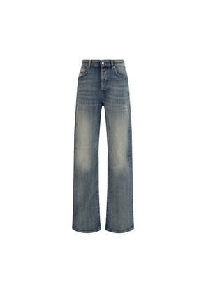 Diesel Blue Cotton Straight-Leg Jeans - W25