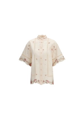 Zimmermann Beige Linen Pattern Shirt - 1