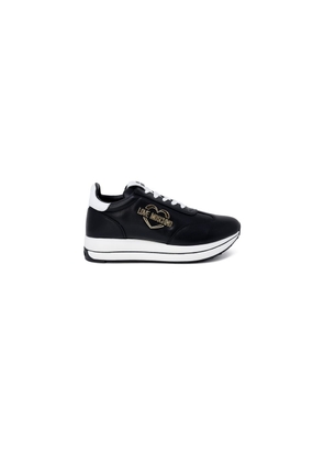 Love Moschino Black Leather Low Top Sneakers - EU37/US7