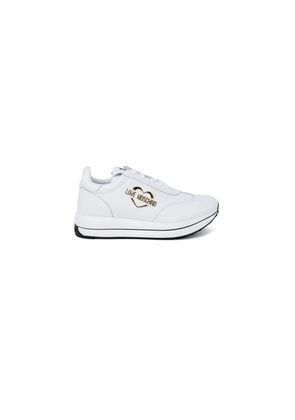 Love Moschino White Leather Low Top Sneakers - EU38/US8