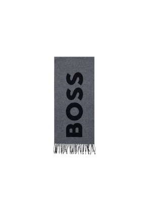 Hugo Boss Gray Wool Scarf