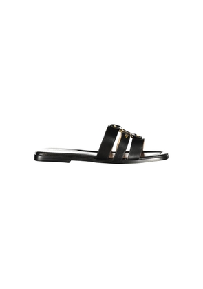 Twinset Black Leather Women Sandal - EU37/US7