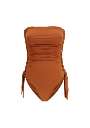 Zimmermann Brown Polyester One-Piece Swimsuit - 1