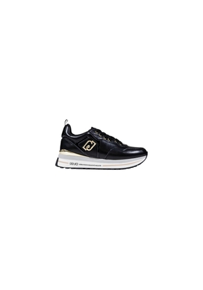 Liu Jo Black Artificial Leather Platform Sneakers - EU39/US9