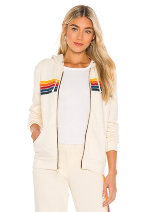 Aviator Nation 5 Stripe Hoodie in Ivory. Size M. Also in XS, S, L, XL.