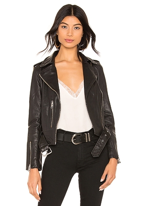 ALLSAINTS Balfern Leather Biker Jacket in Black. Size 00. Also in 0, 2, 4, 10, 12.