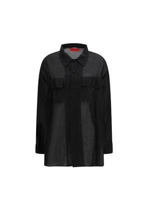 The Latest Black Lycra Dress Shirt - S
