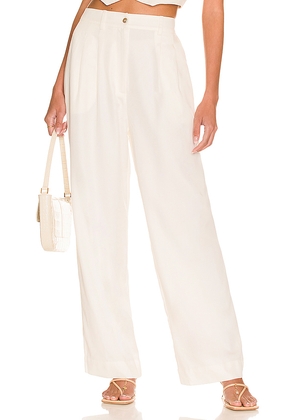 DONNI. Pleated Trouser in Cream. Size M. Also in L, XL.