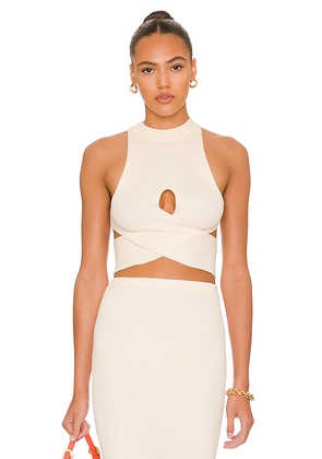 Camila Coelho Macadamia Crossover Top in Ivory. Size M. Also in L.