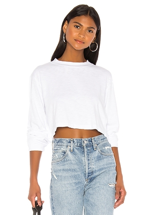 COTTON CITIZEN Tokyo Crop Shirt in White. Size L. Also in M, S, XS.