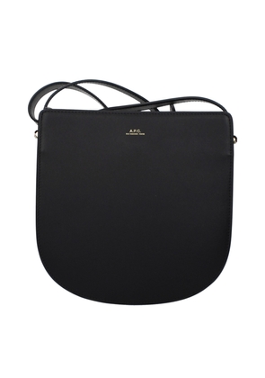 A.P.C. Black Leather Crossbody Bag