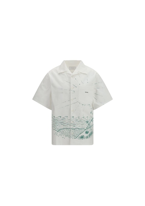 Prada White Cotton Pattern Shirt - L