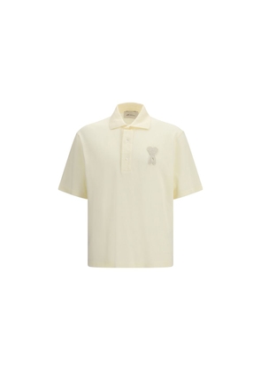 Ami Paris Beige Cotton Polo Shirt - L