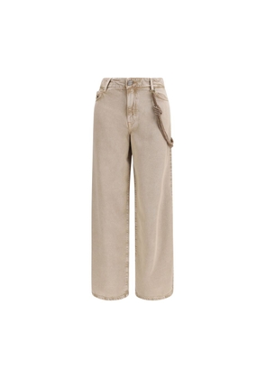 PINKO Beige Cotton Relaxed Fit Jeans - W25