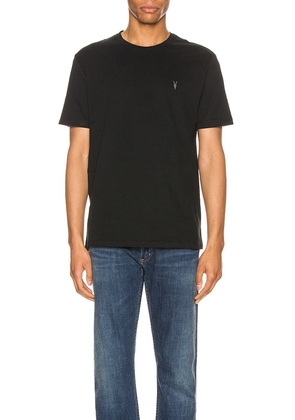 ALLSAINTS Brace Tonic Crew Tee in Black. Size L. Also in S, M, XL.