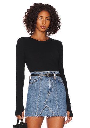 Enza Costa Cashmere Easy Cuffed Crew in Black. Size M. Also in L, S, XS.