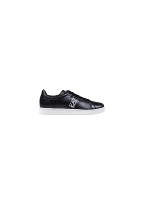 EA7 Emporio Armani Black And White Leather Sneakers - EU40/US7