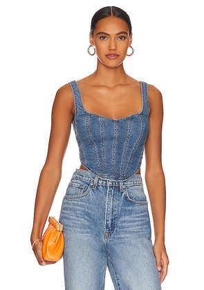 Bardot Denim Corset Bustier in Denim-Medium. Size 4. Also in 2.