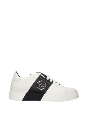Philipp Plein White Leather Sneakers - EU40/US7