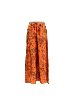 Alemais Orange Silk Casual Pants - 10