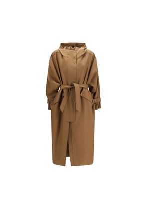 Max Mara Brown Polyester Coat - XS