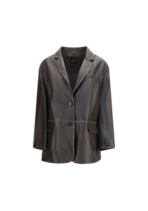 Max Mara Brown Leather Jacket - L