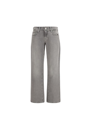 7FOR Gray Cotton Straight-Leg Jeans - W25