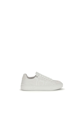 Ferragamo White Calf Leather Bos Taurus Sneakers - EU43/US10