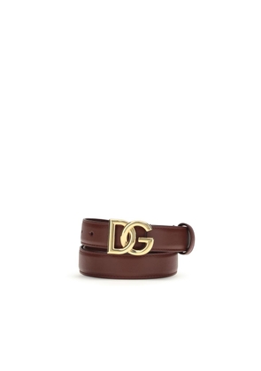 Dolce & Gabbana Bordeaux Calf Leather Bos Taurus Regular Belt - 80 cm / 32 Inches