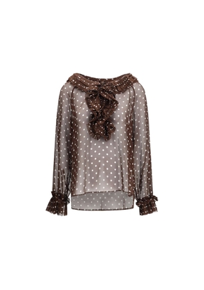 P.A.R.O.S.H. Brown Polyester Pattern Shirt - M