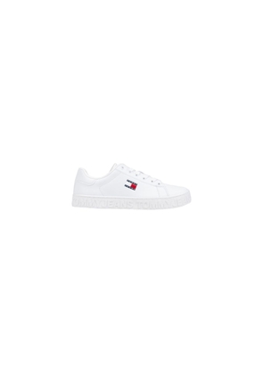 Tommy Hilfiger Jeans White Leather Low Top Sneakers - EU37/US7