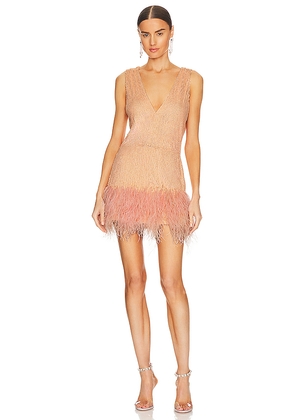 CHIO Paillettes Mini Dress in Peach. Size XL. Also in S.
